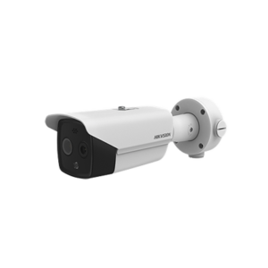 Bala IP Dual / Térmica 3.1 mm (160 x 120) / Óptico 4 mm (4 Megapixel) / Termométrica / Detección de Temperatura / PoE /Exterior IP66 / Sirena y Luz Intermitente Integrada