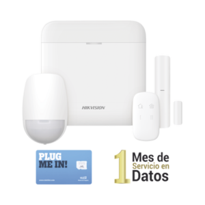 (AX PRO) KIT de Alarma AX PRO con GSM (3G/4G) / Incluye: 1 Hub con bateria de respaldo / 1 Sensor PIR / 1 Contacto Magnético / 1 Control Remoto /1 MICROSIM30M2M incluye 1 mes de servicio/ Wi-Fi / Compatible con Hik-Connect P2P