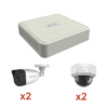 KIT IP 1080p / NVR de 4 Canales / 2 Cámaras IP Bala / 2 Cámaras IP Domo