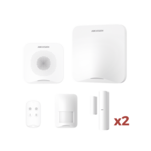 (AX HOME) KIT de Alarma AX HOME / Incluye: 1 Hub con batería de respaldo / 1 Llavero / 1 PIR / 2 Contactos Magnéticos / 1 Sirena / Wi-Fi / Compatible con Hik-Connect P2P y Hik-Partner PRO