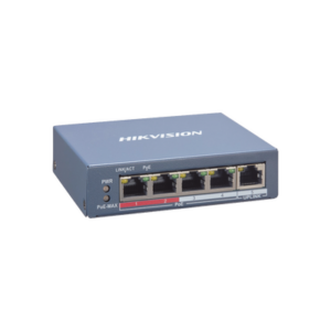 Switch PoE+ / Monitoreable / 4 Puertos 10/100 Mbps PoE+ / 1 Puerto 10/100 Mbps Uplink / Modo Estendido hasta 300 Metros /  45 W