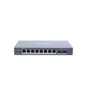 Switch Gigabit PoE+ / Administrable / 8 Puertos Gigabit PoE+ / 2 Puertos SFP / Configuración Remota desde Hik-PartnerPro / PoE Hasta 300 Metros / 110 W