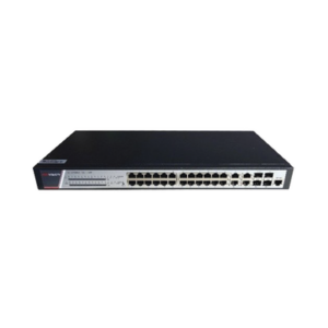 Switch Gigabit PoE+ / Administrable / 24 Puertos 1000 Mbps PoE+ / 4 Puertos 1000 Mbps + 4 Puertos SFP de Uplink / 370 Watts / Soporta IGMP