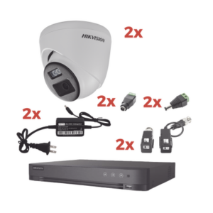 Kit Audio Bidireccional TurboHD 1080p / DVR 4 Canales / 2 Cámaras Eyeball (Exterior) con Bocina y Microfóno Integrado / 2 Fuentes de Poder / Accesorios